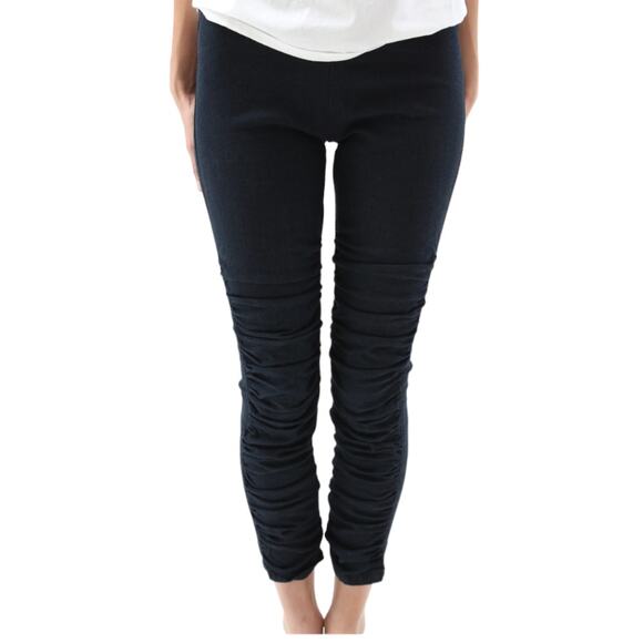 Prairie Underground Original Glove Legging Ruched Cropped Dark Blue Denim M NWT - Picture 1 of 10